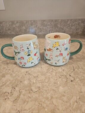 Cath Kidston Woodland Animal Mushrooms Coffee Mugs Set Of 2